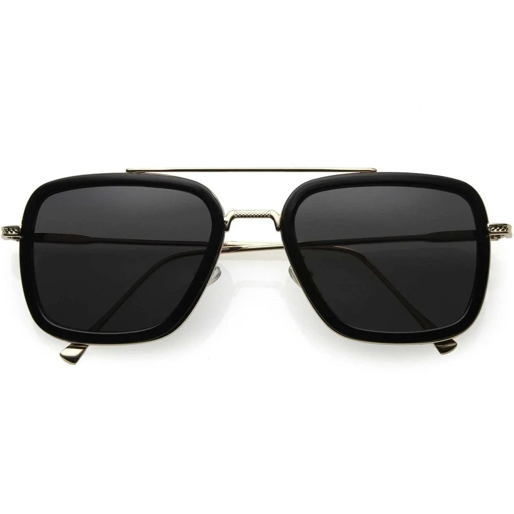 Square Sunglasses Metal Frame Comfortable Nose Pads for Men UV400 Lentes‎ Gafas